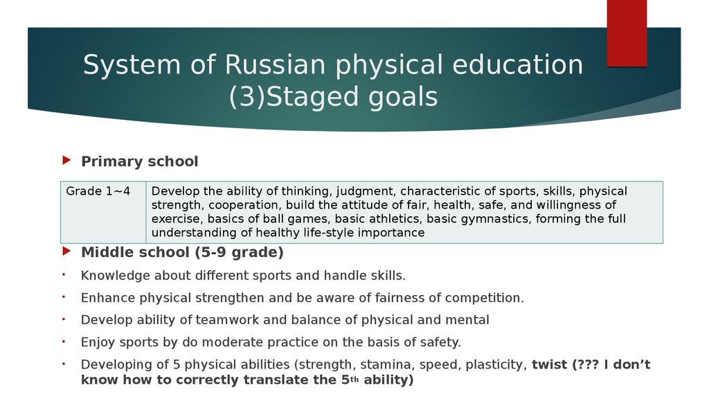 Physical Education Russian Federation   Slide 4 