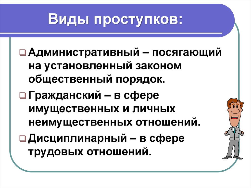 Трудовой проступок. Виды дисциплинарных проступков в сфере трудовых отношений. Виды проступков схема. Посягающий.