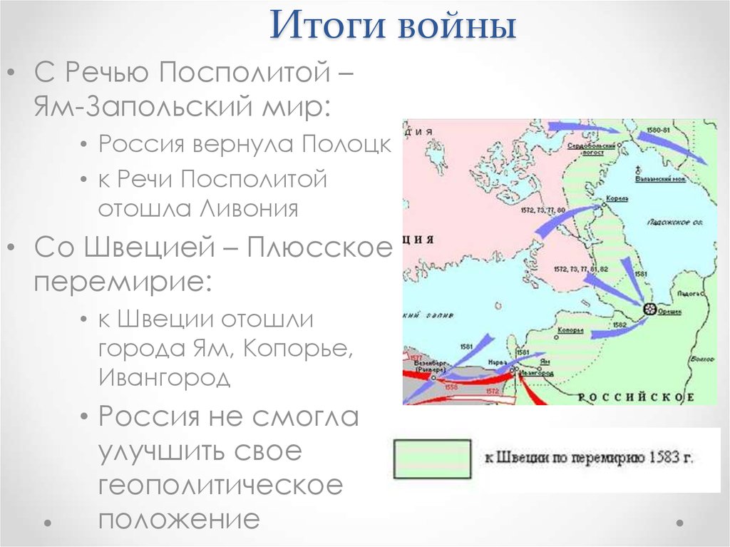 Ям запольский договор с речью посполитой. Ям Запольский мир 1582. Карта Ливонской войны 1558-1583.
