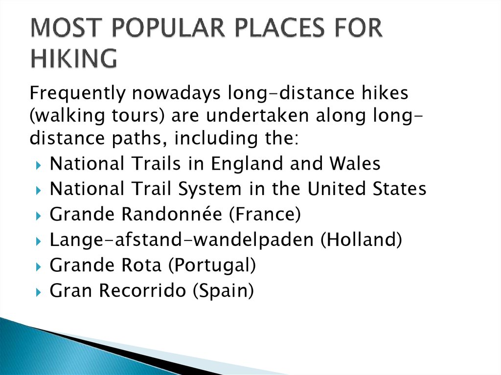 MOST POPULAR PLACES FOR HIKING