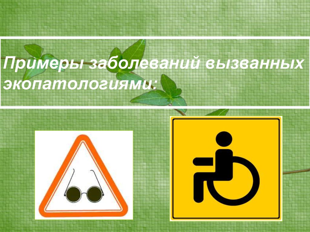 Примеры заболеваний вызванных экопатологиями: