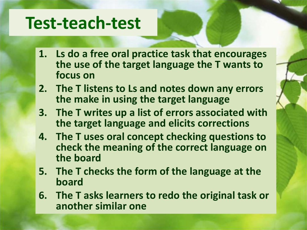 Test for teachers