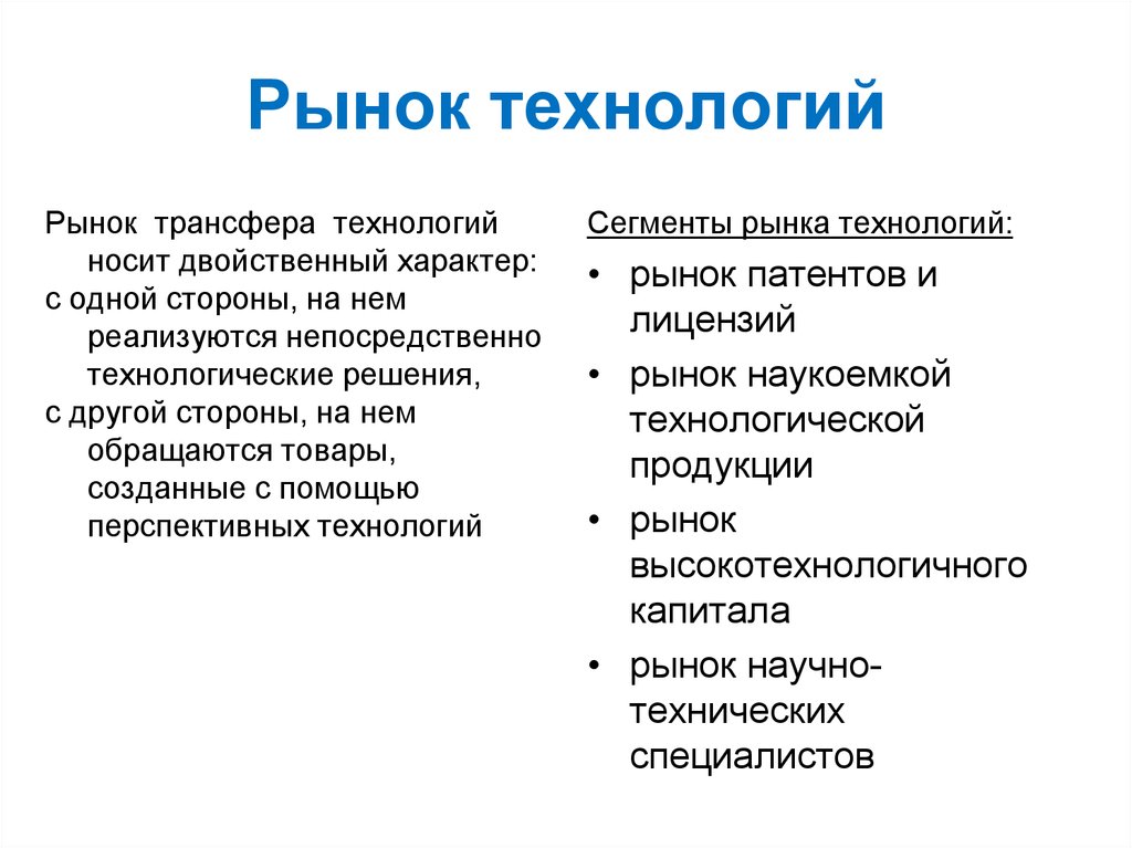 Россия на мировом рынке технологий. Рынок технологий пример. Экономика рынок технологий. Рынок новых технологий.