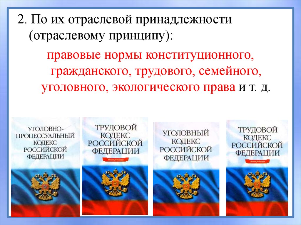 Трудового уголовного гражданского семейного. Правовые нормы по отраслевой принадлежности.