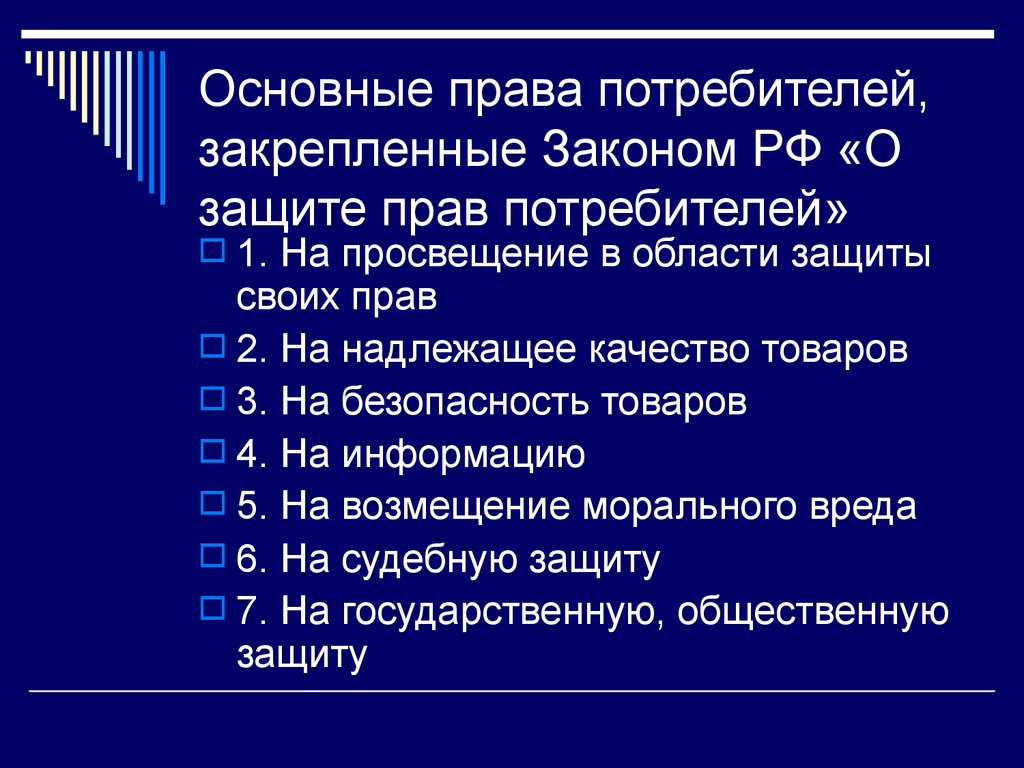 Потребительское право презентация