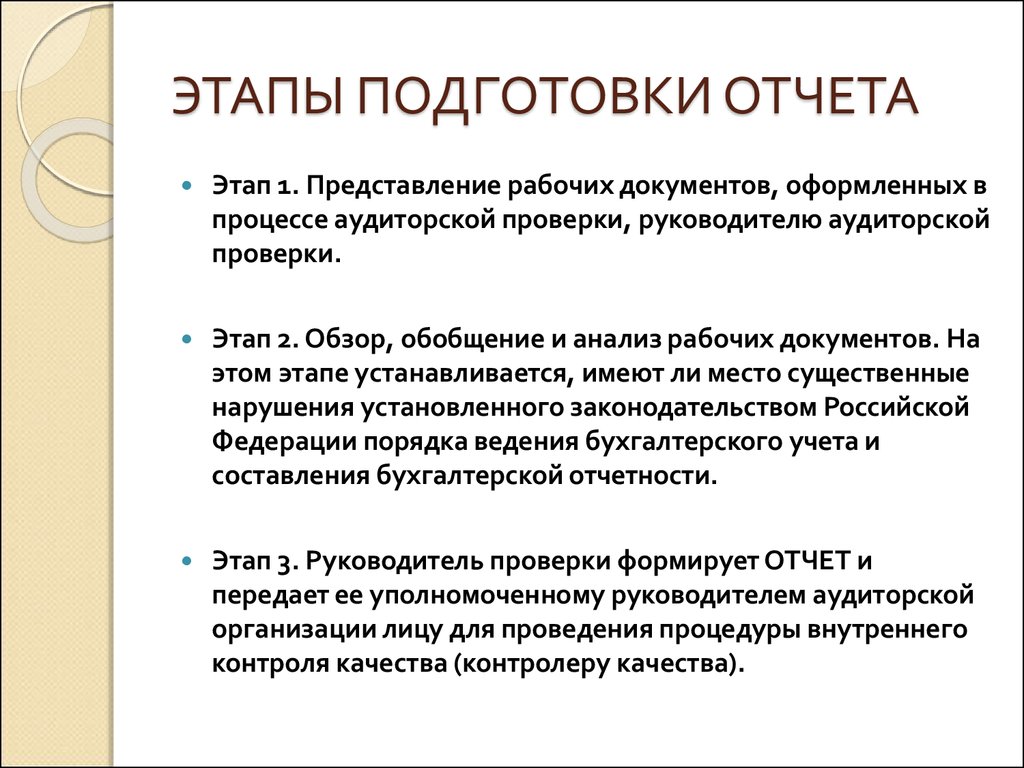 Рабочий представление. Этапы подготовки отчетности. Этапы подготовки отчета. Стадии отчетности. Этапы работы над отчетом.