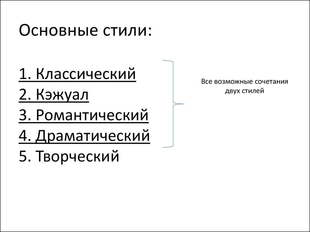 Основные стили