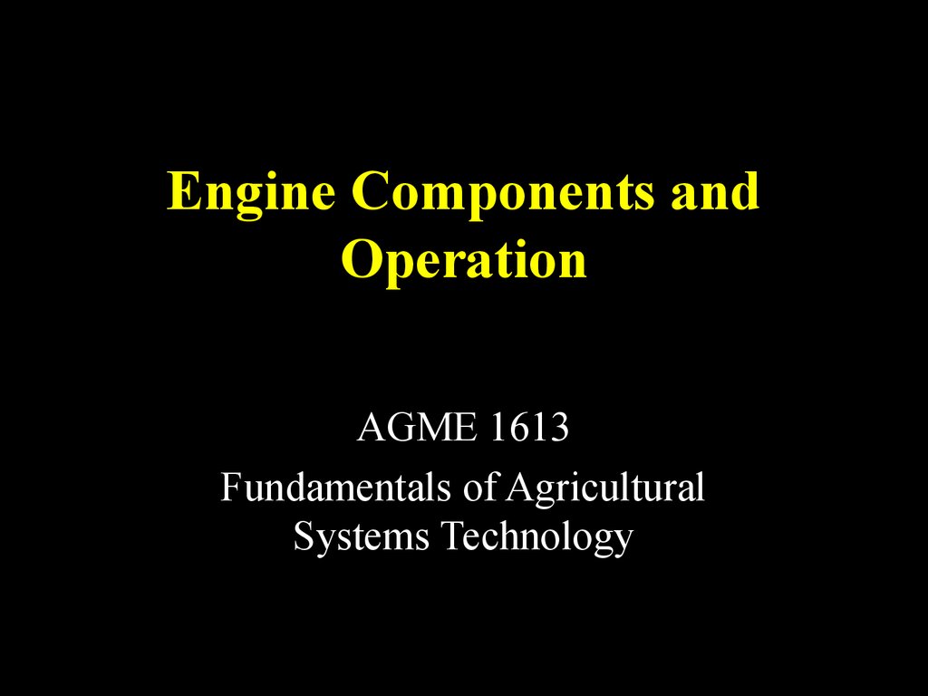 Engine Components and Operation
