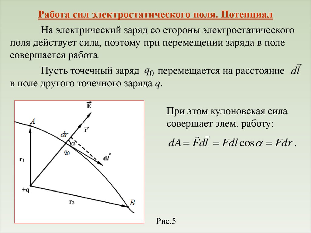 Поле кулона. Работа сил электростатического поля. Работа сил электростатического поля потенциал. Сила действующая со стороны электростатического поля. Работа кулоновских сил по перемещению заряда.