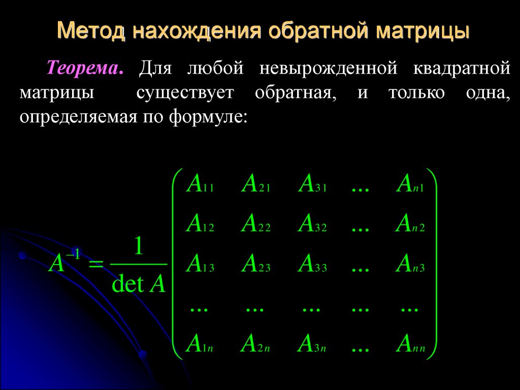 Метод обратной матрицы