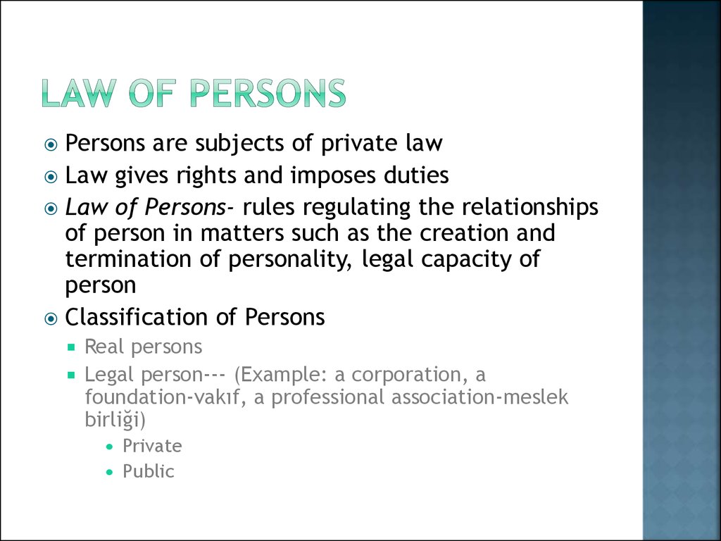 Law of persons
