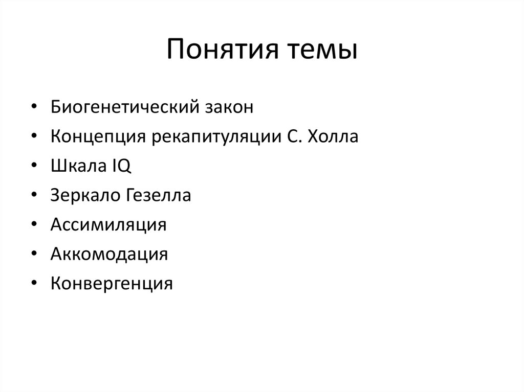 Понятия темы