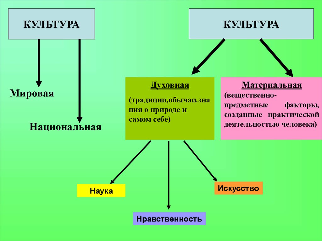 Духовная культура представляет собой схема