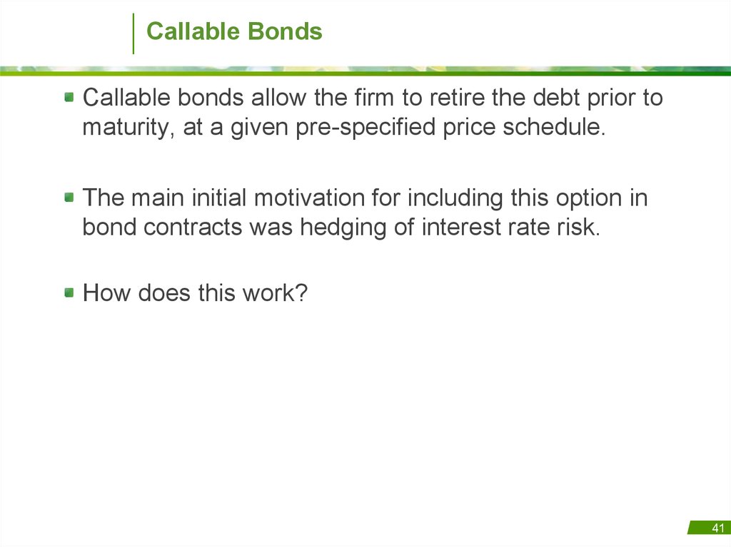 Callable Bonds. Callable перевод.