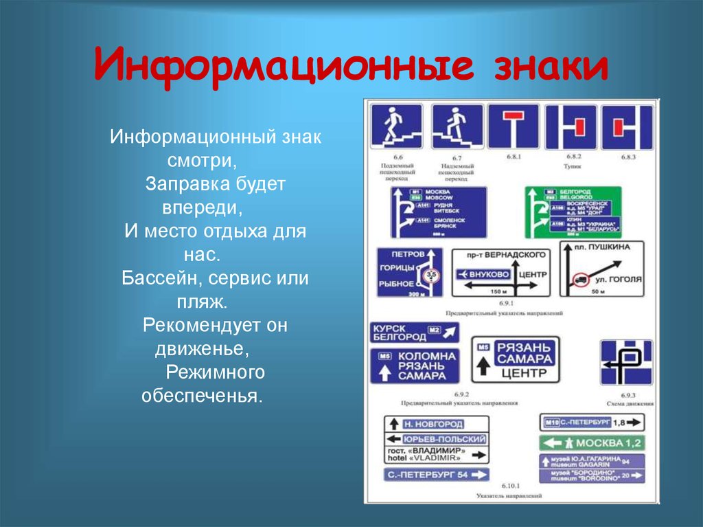 6 видов знаков