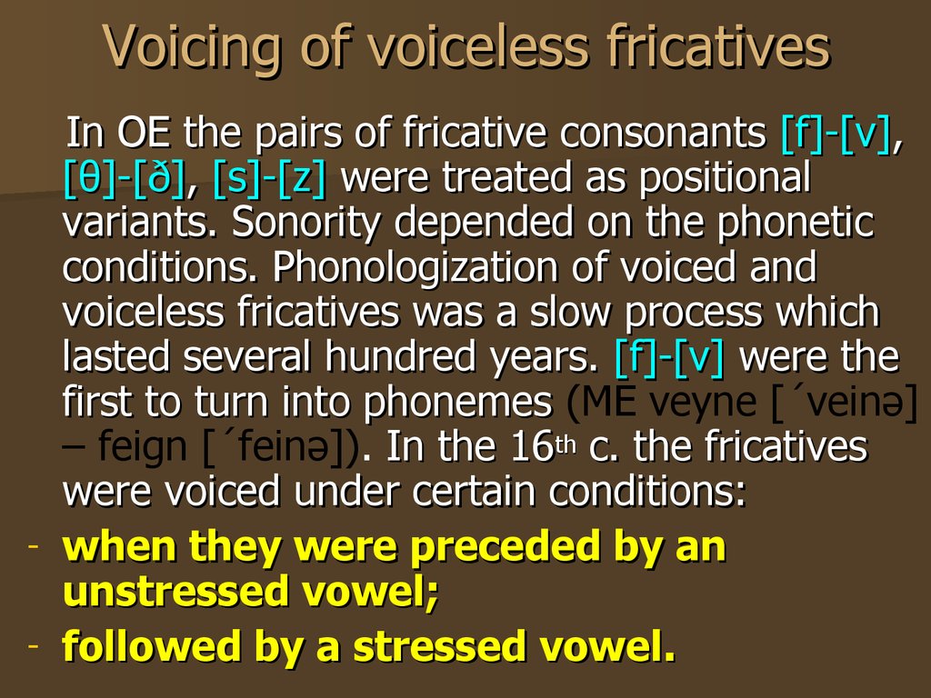 Voicing of voiceless fricatives