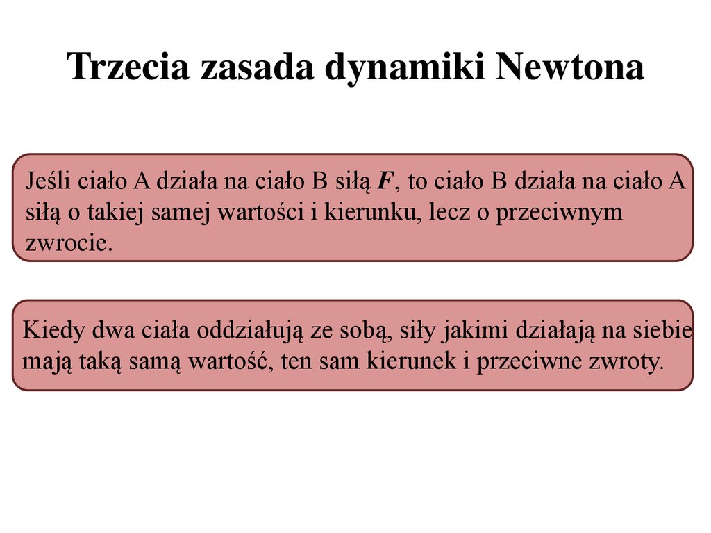 Trzecia zasada dynamiki Newtona