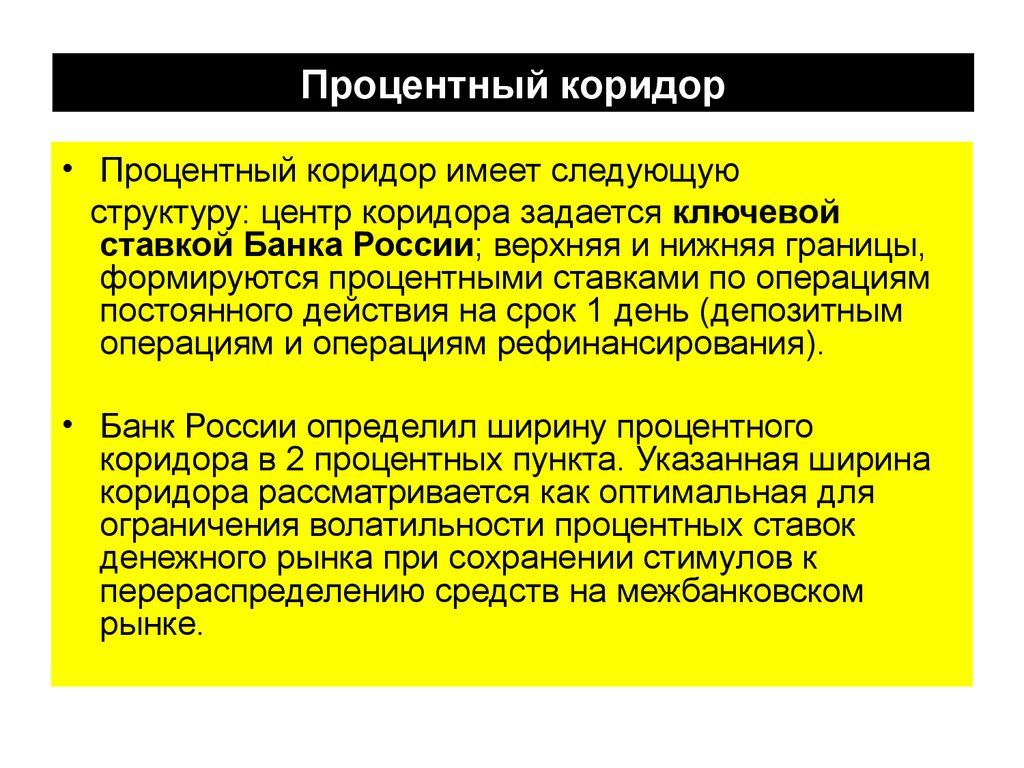 Иметь следующую структуру. Процентный коридор банка России. Коридор процентных ставок это. Коридор процентных ставок банка России. Коридор процентных ставок центрального банка.