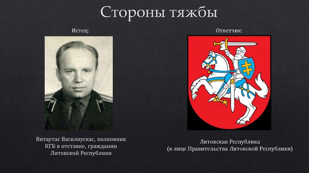 Стороны тяжбы