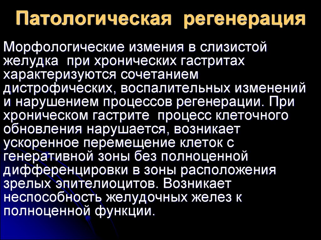 Характерные черты процесса регенерации презентация