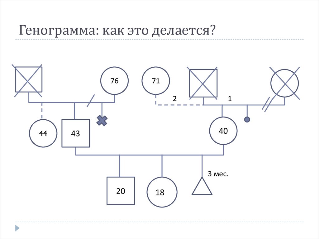 План интервьюирования по генограмме включается