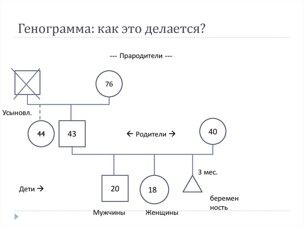 План интервьюирования по генограмме включается