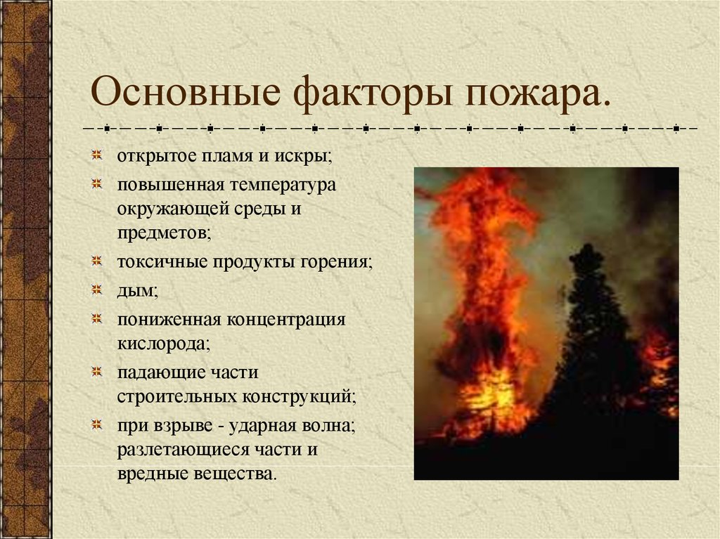 Презентация на тему причины возникновения пожаров и взрывов