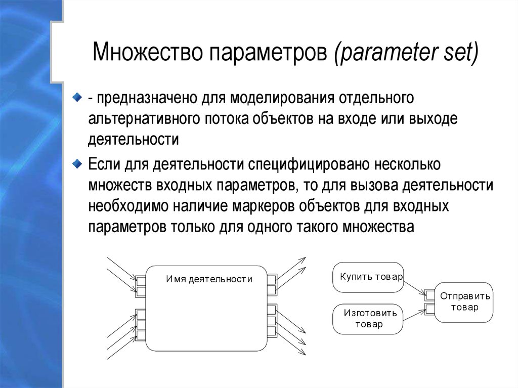 Множество параметров