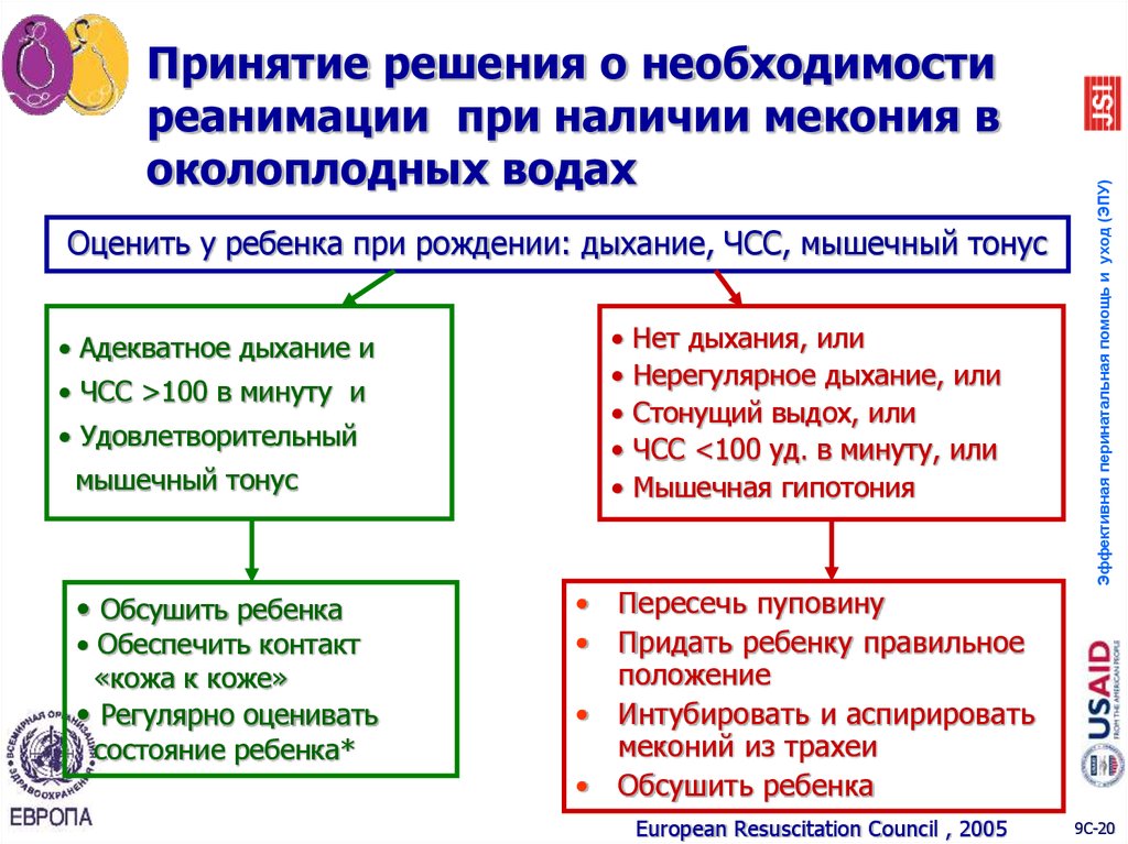 Принятие решения о необходимости реанимации при наличии мекония в околоплодных водах
