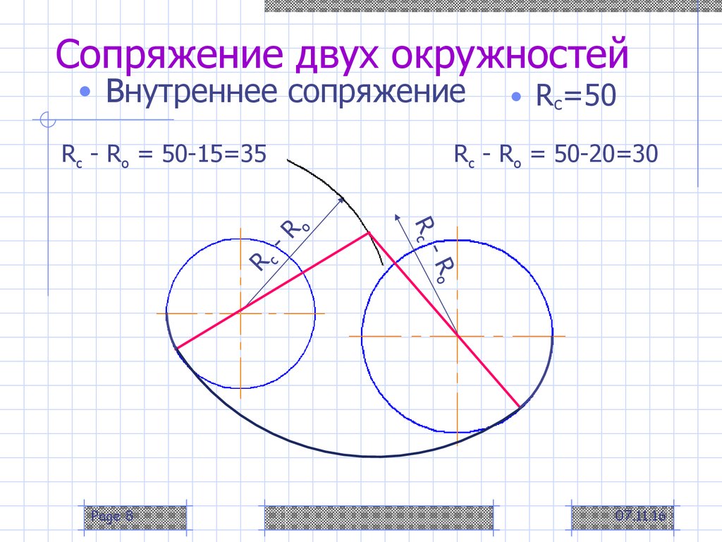 Внутренняя окружность. Построение сопряжения двух окружностей чертёж. Построение смешанного сопряжения двух окружностей. Построить внутреннее сопряжение двух окружностей. Внутреннее сопряжение 2 окружностей.