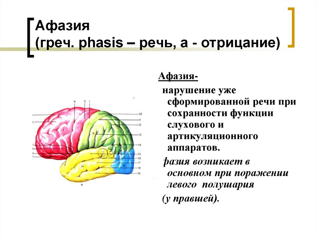 Семантическая афазия презентация