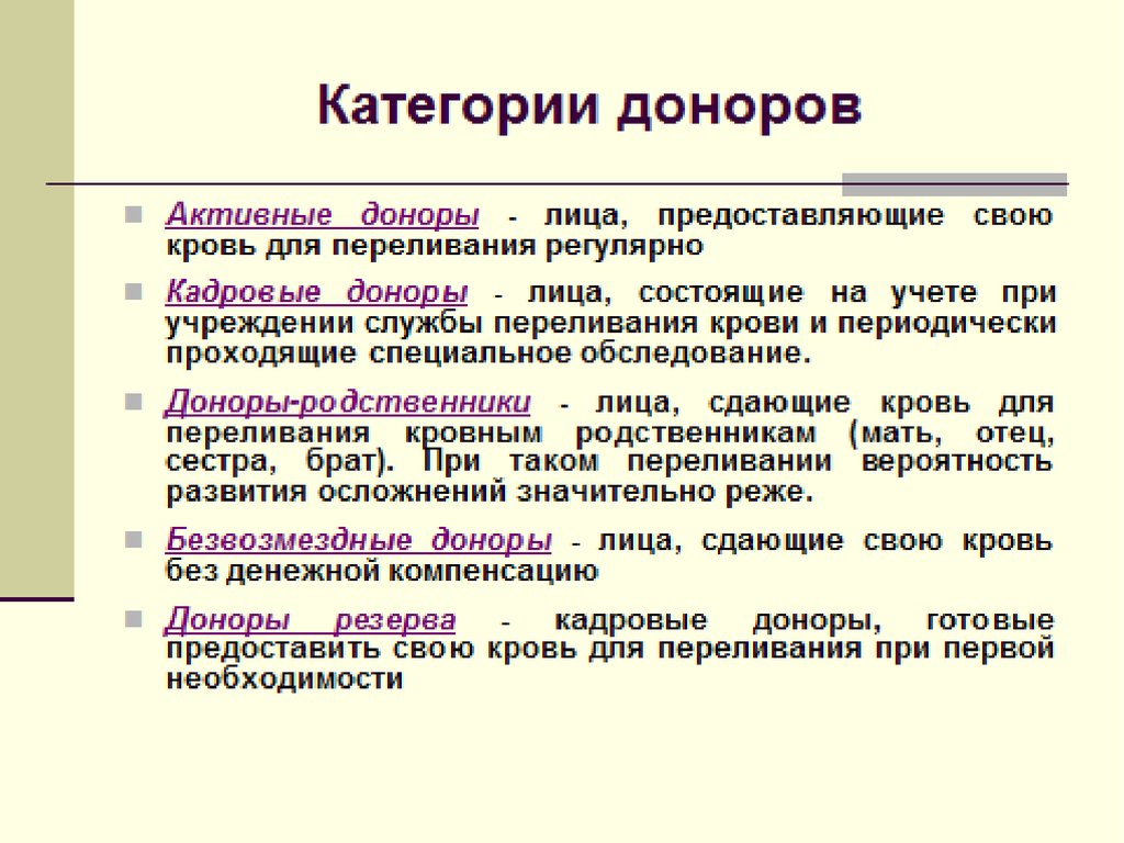 Доноры родственники. Классификация доноров крови. Категории доноров крови. Переливание крови презентация. Виды потенциальных доноров.