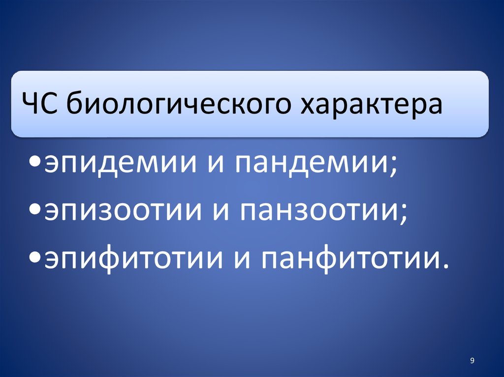 ЧС биологического характера. Биологический характер.