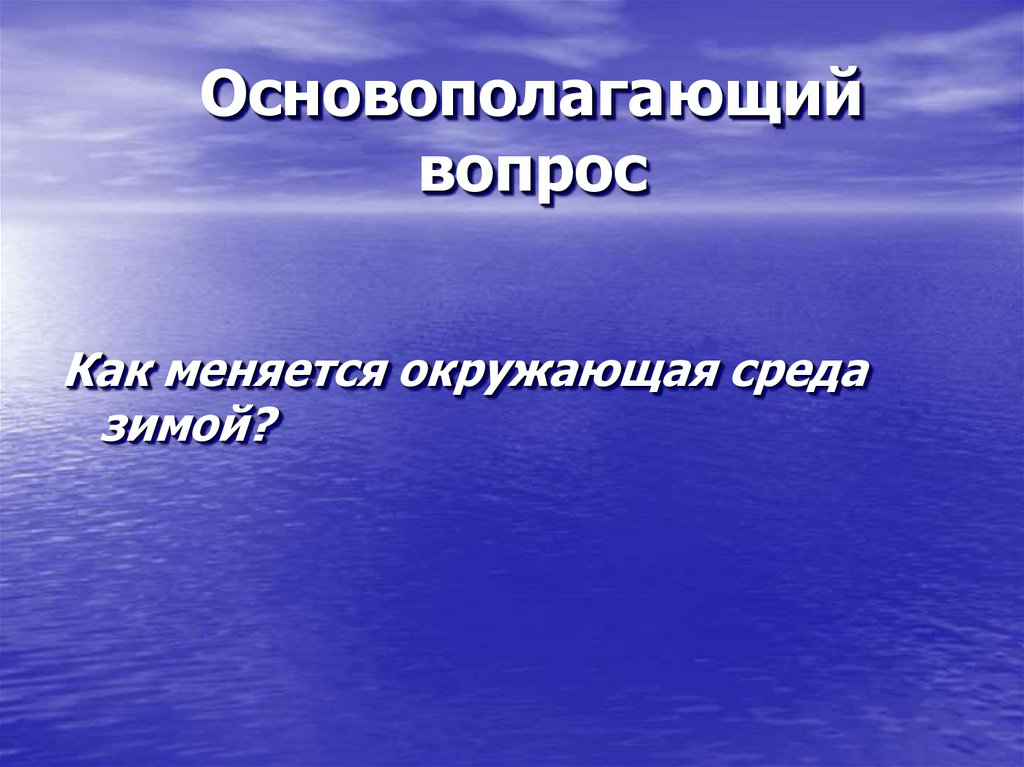 Основополагающий вопрос