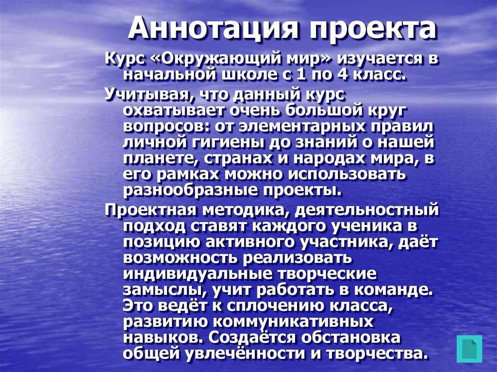 Аннотация проекта