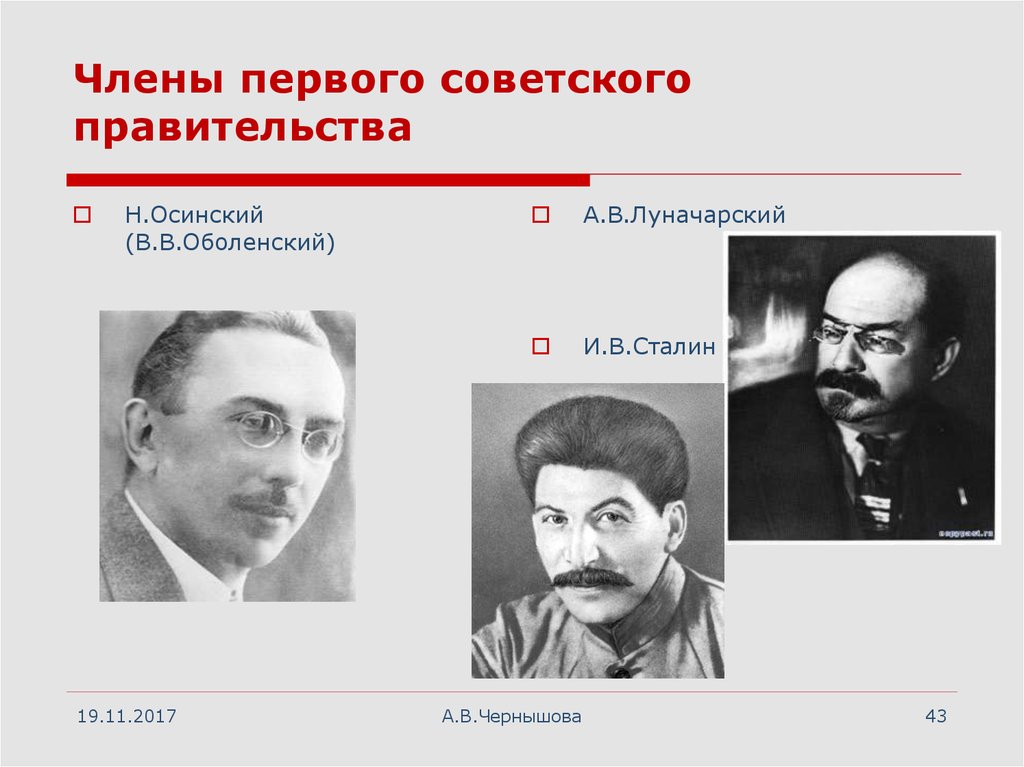 Руководитель первого советского правительства