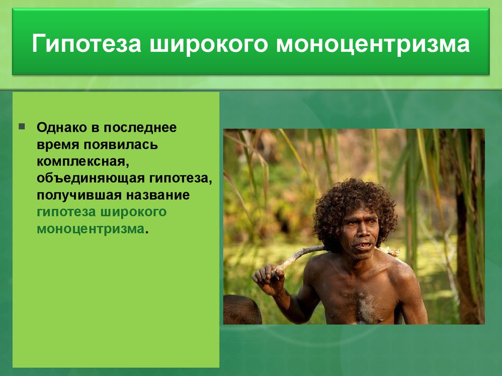 В последнее время появился. Моноцентрическая гипотеза. Теории происхождения человека моноцентризм и.