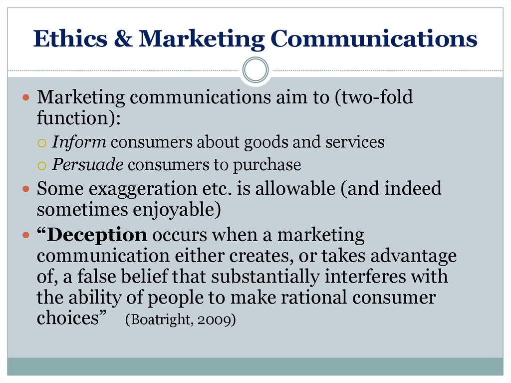 importance of ethics in marketing communication
