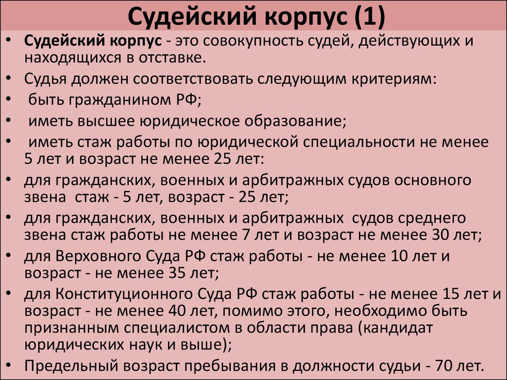 Статус верховного судьи