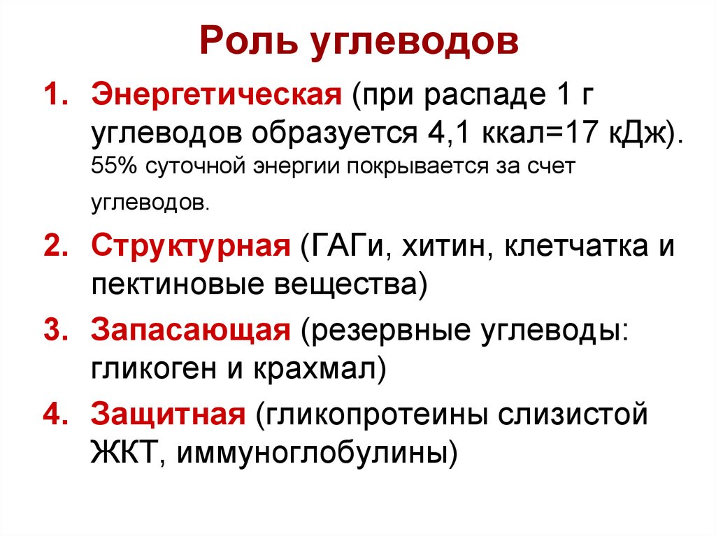 Углеводы их роль и значение в жизни человека презентация