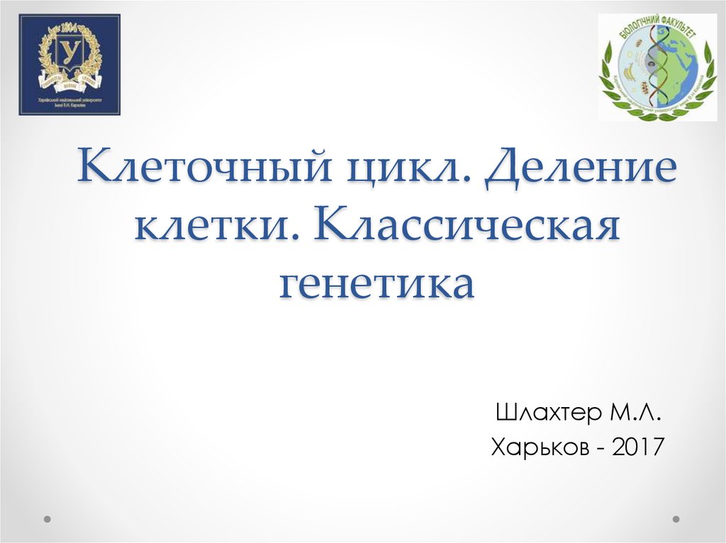 Клеточный цикл. Деление клетки. Классическая генетика - презентация онлайн