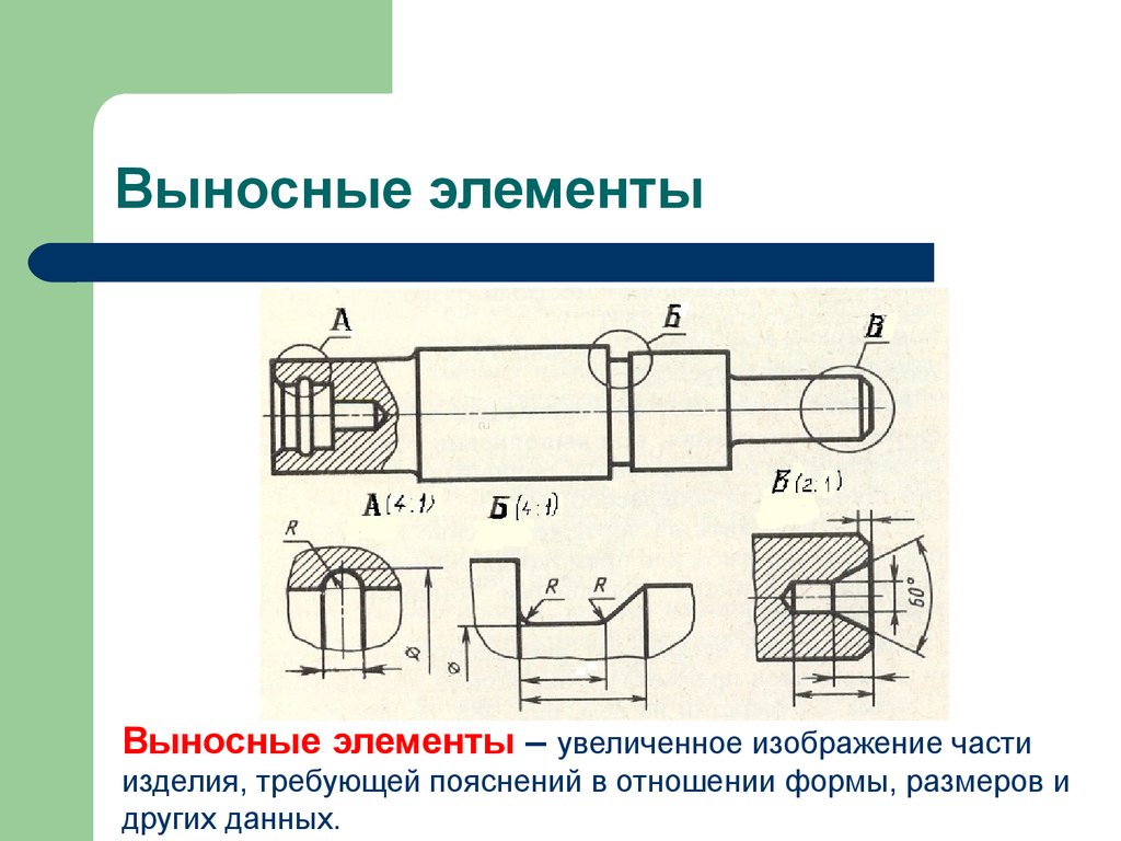 Вид увеличение. Выносные элементы Инженерная Графика. Выносной элемент на чертеже. Выносной элемент черчение. Выносной вид на чертеже.