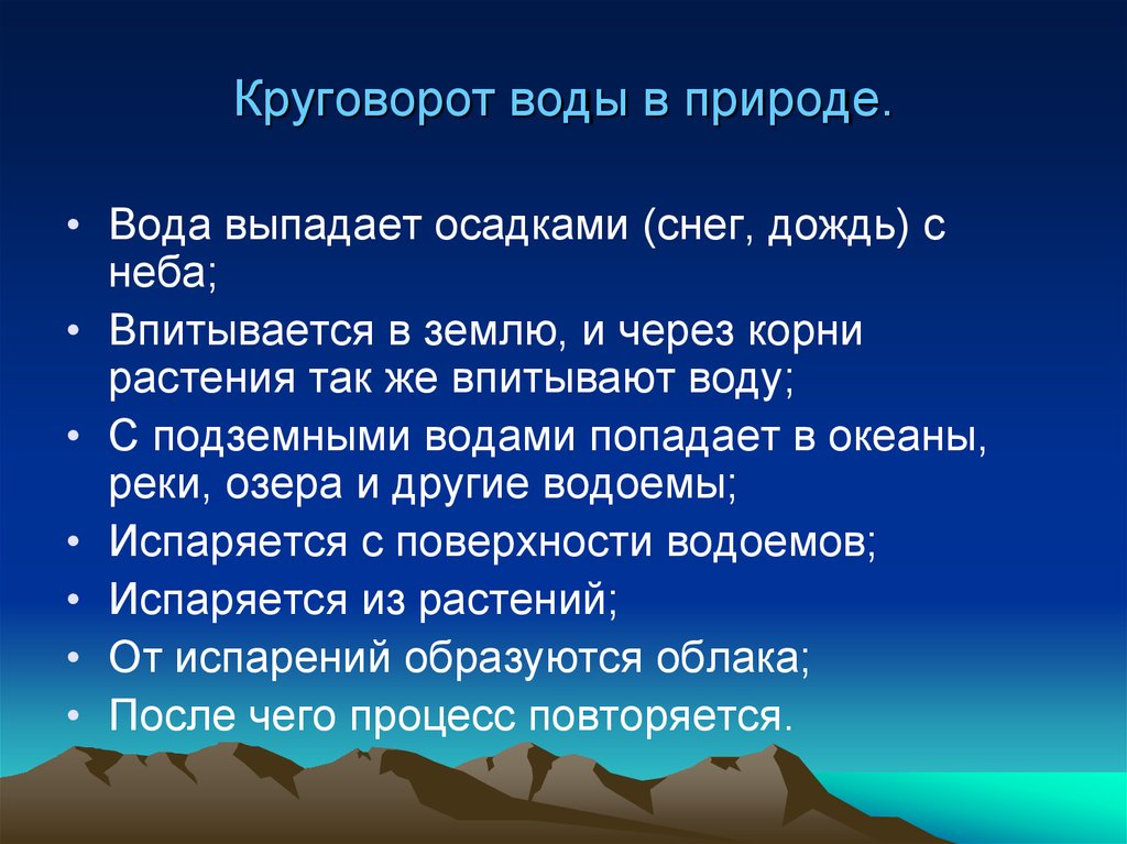 Презентация на тему круговорот воды в природе