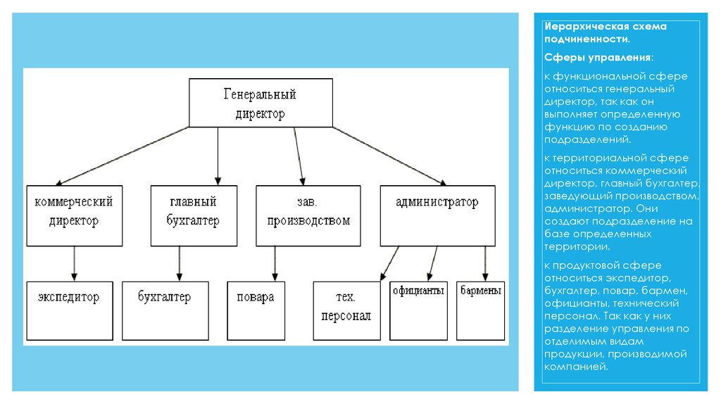 Схема подчиненности на предприятии