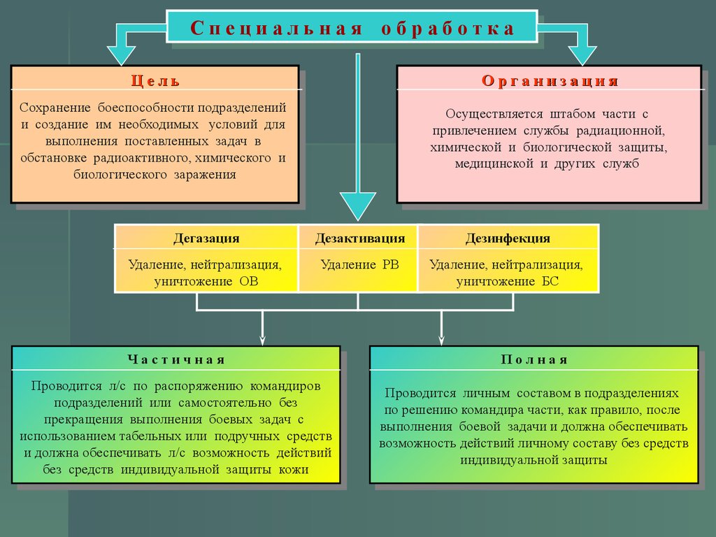 Сохранение цели. Боеспособность подразделений и частей. Выполнение боевой задачи. Цели и задачи специальной обработки. Боеспособность подразделения.