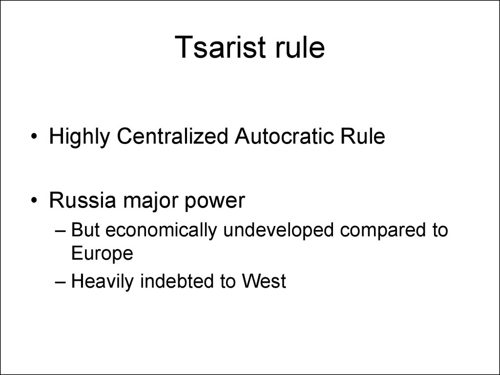 Tsarist rule