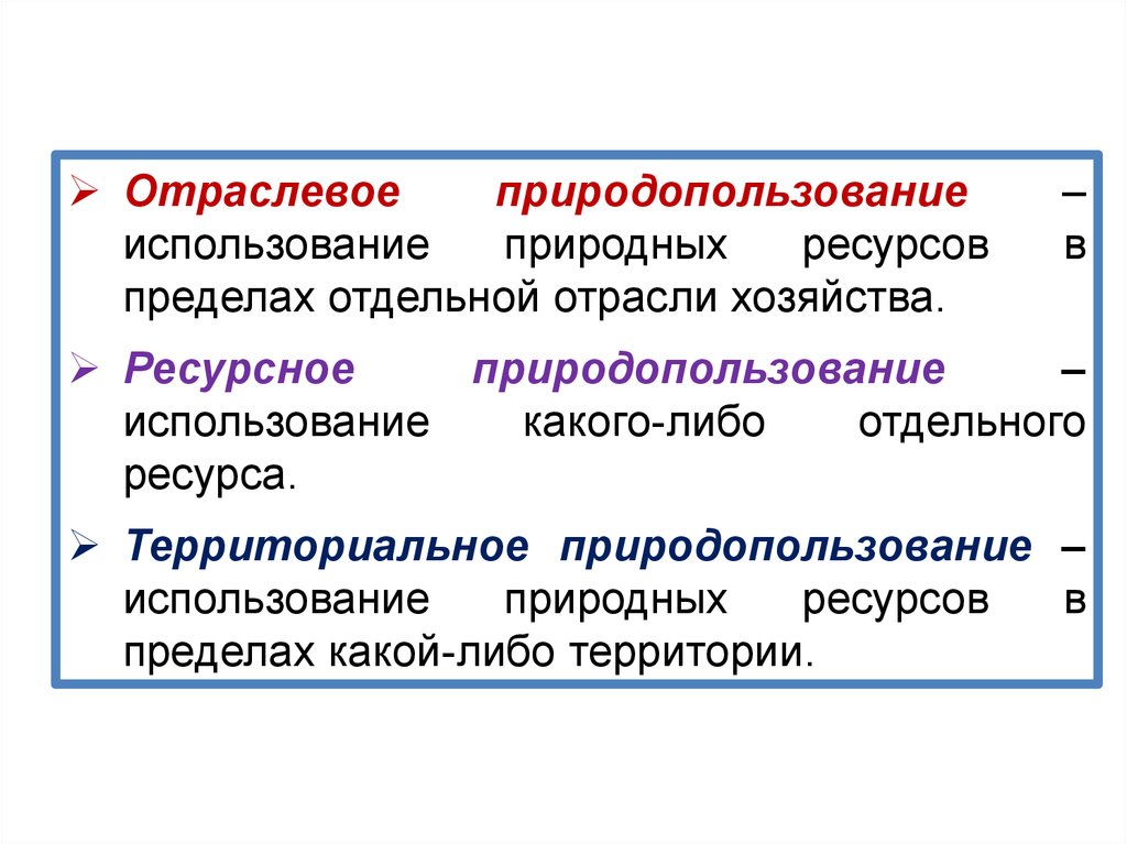 Видами природопользования являются. Виды природопользования. Отраслевое природопользование примеры. Ресурсное отраслевое и территориальное природопользование. Отрасли природопользования примеры.