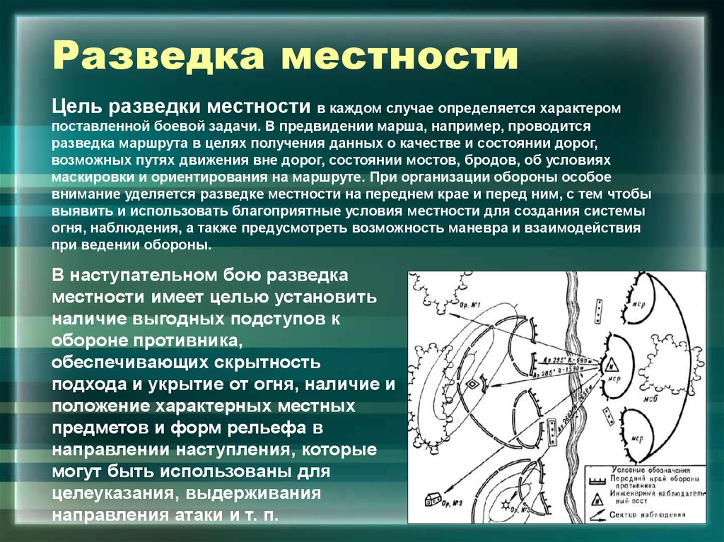 Организация ведения разведки