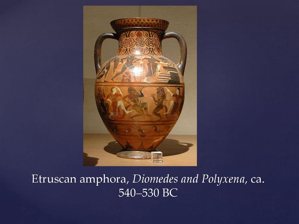 Etruscan amphora, Diomedes and Polyxena, ca. 540–530 BC
