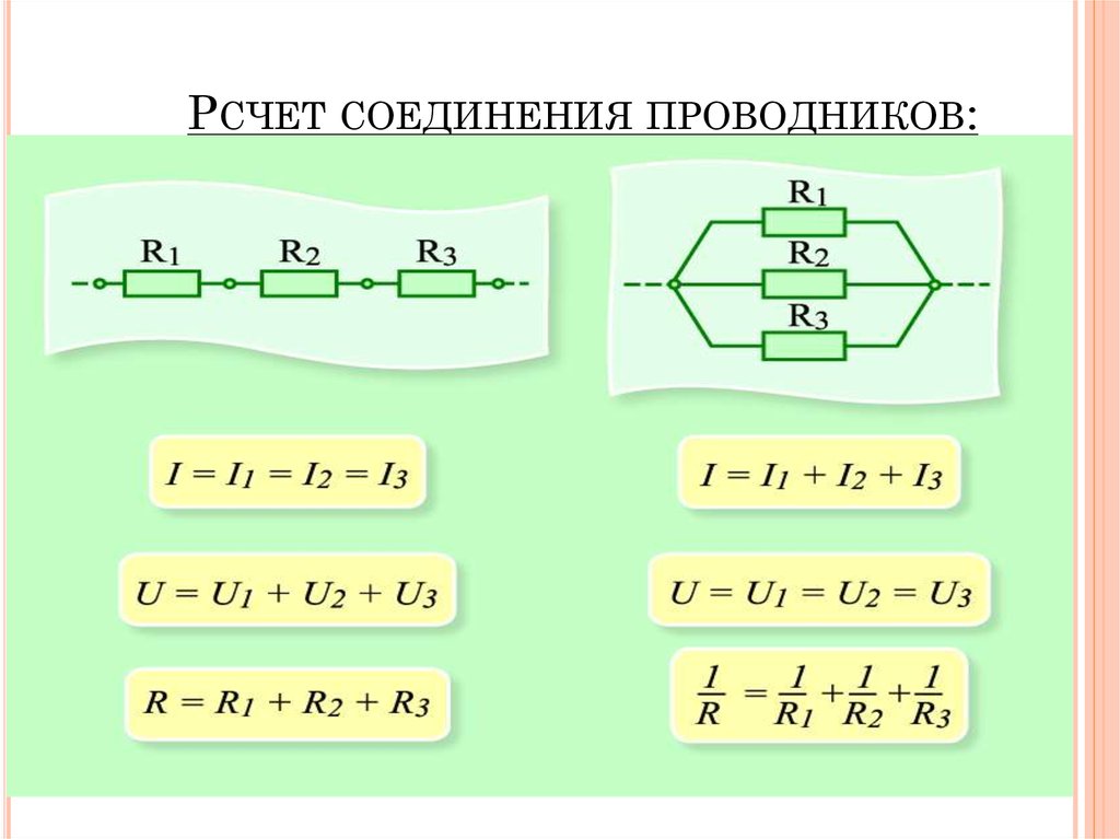 Соединение проводников. Параллельное соединение проводников 11. Параллельное соединение проводников схема и формулы. Параллельное соединение 3 проводников. Типы соединений проводников формулы.